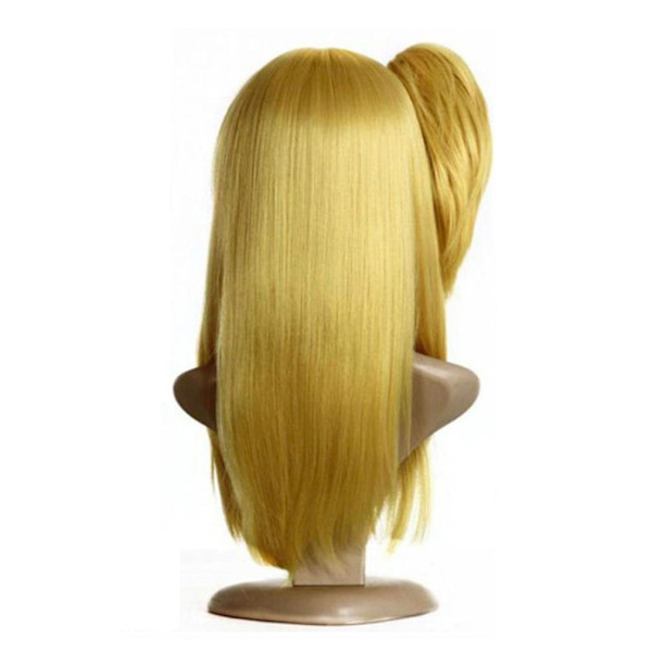 Fairy Tail Lucy Peruker Single Ponytail Cosplay Peruk Cap Gyllene