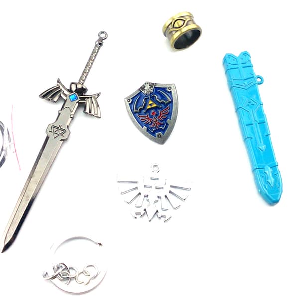 Legend Sky Sword Nyckelring Hängsmycke Halsband 5 Delars Set