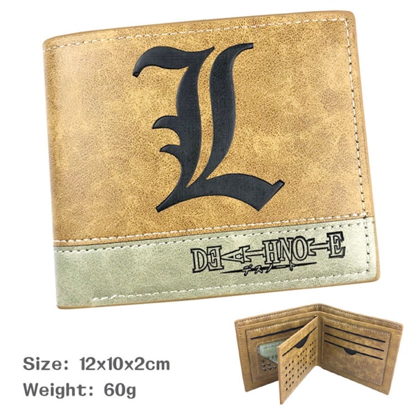 Death Note Läder Anime Wallet Bifold Kort plånboksväska med myntficka