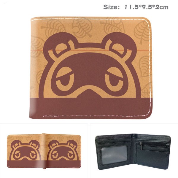 Animal Crossing Anime plånbok Bifold kort plånbok plånbok med myntficka