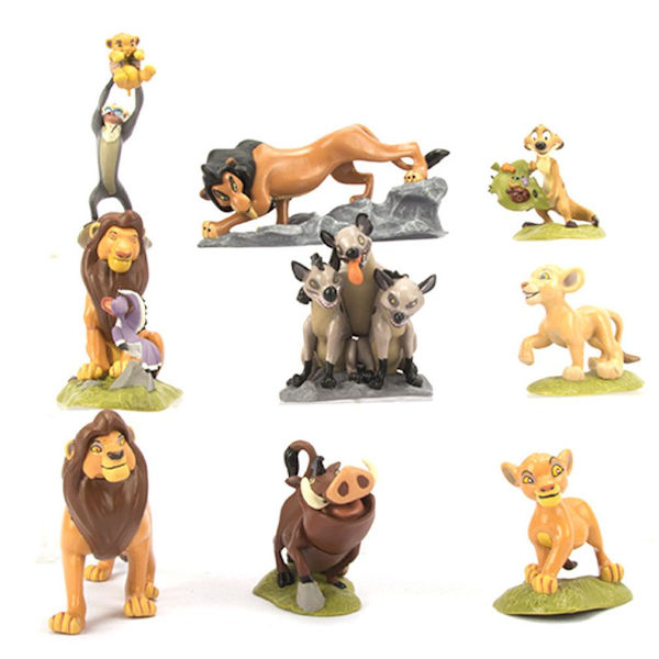 9st Lejonkungen Simba Mufasa Nala Pumbaa Timon Figurleksak