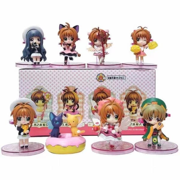 8 st Cardcaptor Sakura Chibi PVC-figurer Anime samlarobjekt minimodellset