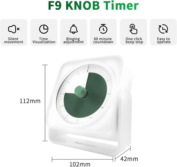 60-minuters visuell timer, USB-C-uppladdningsbar med bordsstativ och väggfäste