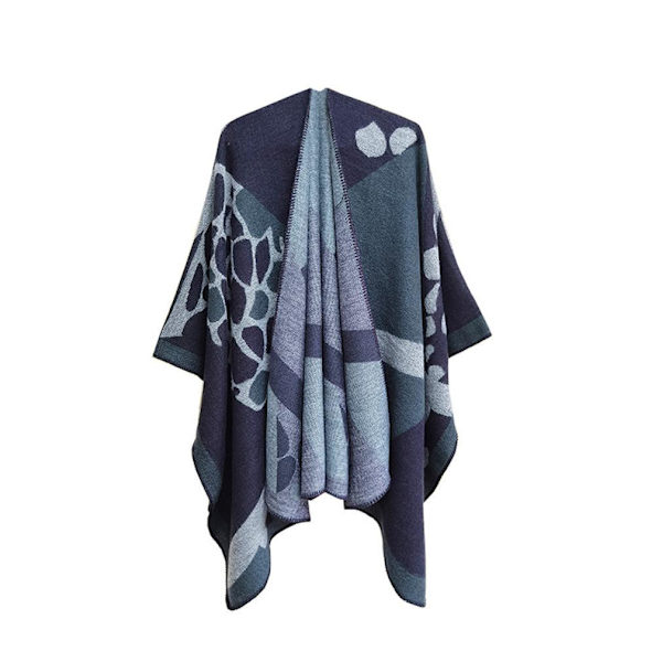 Varm Sjal Scarf Öppen Front Poncho Vinterkofta för Dam