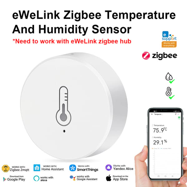 Zigbee Temperatur- og fuktighetssensor med app, trådløs smartovervåking