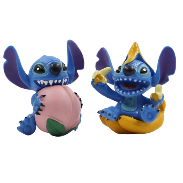 8 st Stitch PVC-minifigurer sött samlarset för skrivbordsdekoration