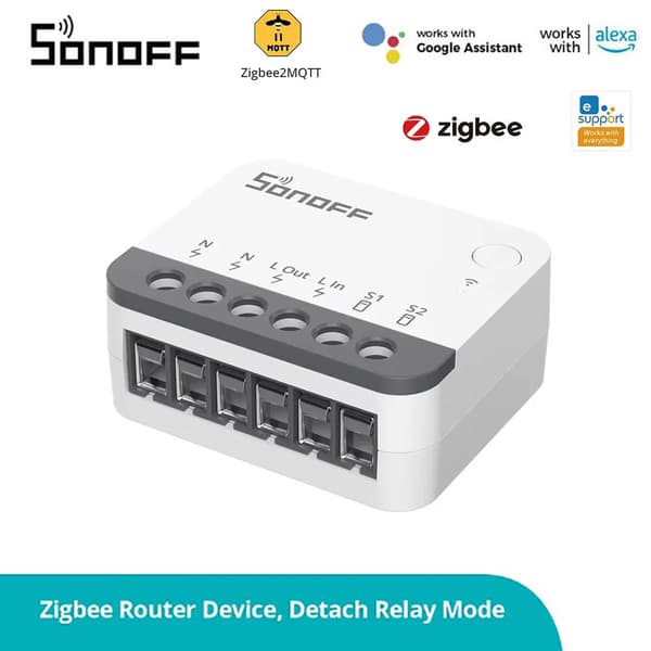 SONOFF ZBMINIR2 Zigbee 3.0 Smart Switch 10A Fjernstyret Stemmestyringsmodul