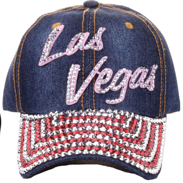 Vegas Bling Rhinestone cap, glitter paljetter Hip Pop cap justerbar för kvinnor tjejer
