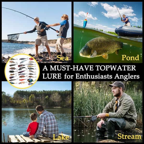 30-pack hårt fiskedragsset, 3D bioniskt minnow crankbait-set med krokar