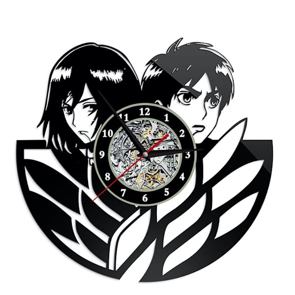 Attack on Titan Levi Vinyl Väggklocka Record Klocka Retro Dekor Väggkonstklocka