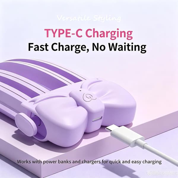 Uppvärmd volymklämma för hår, sladdlös rotlyftare med 2 värmeinställningar, USB-C