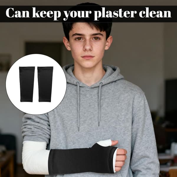 4 stk. armgipsbeskyttere, 28 cm elastiske vaskbare ermer for håndledd og albue