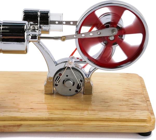 Stirling-motor model varmluftgenerator med svinghjul og LED-display