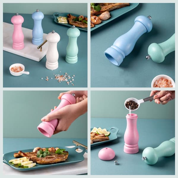 2-pack salt- och pepparkvarnset med justerbar keramisk kvarn, 16,5 cm