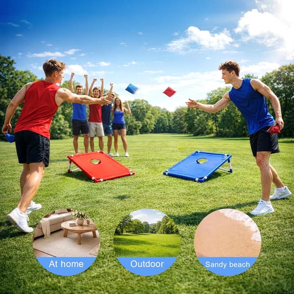 Bærbart Cornhole-spillsett med 2 brett, 6 erteposer og bæreveske