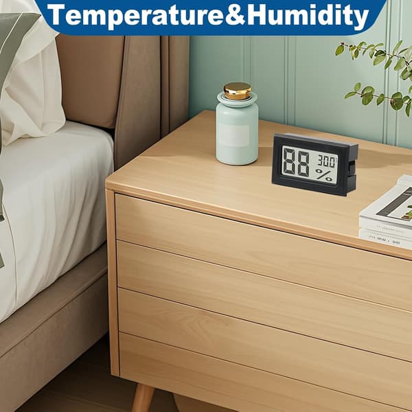 6-pakning digitalt termometer og hygrometer, mini LCD-romtemperaturmåler