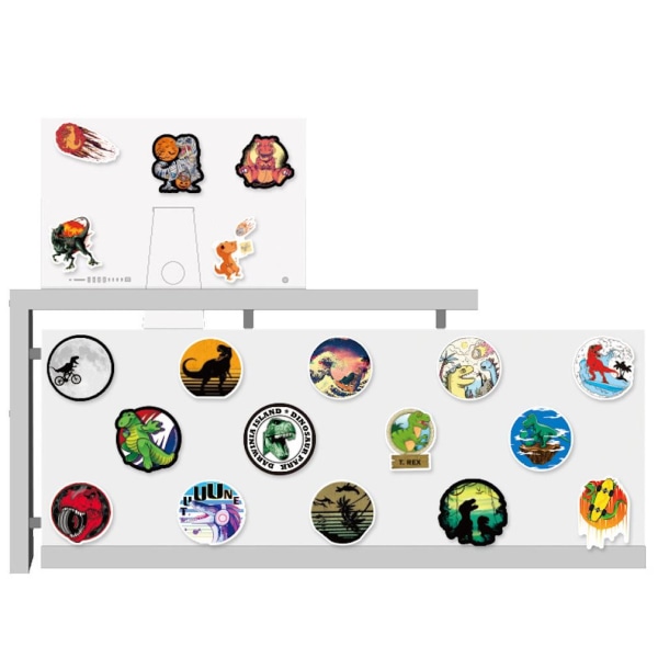 100 st Dinosaurier Vivid Cartoon Stickers Skateboard Resväska Tablet Dekoration