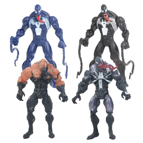 4 st Venoms Symbiote-figurer 16 cm PVC-karaktär samlarobjekt set