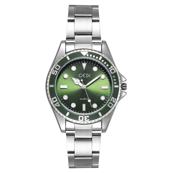 Kvartsklocka för män Vattentät watch med grön watch analog display