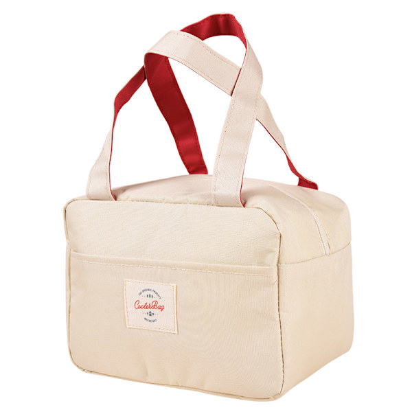 Isolerad Lunchbox Thermal Tote Bag Läcksäker Vattentät beige