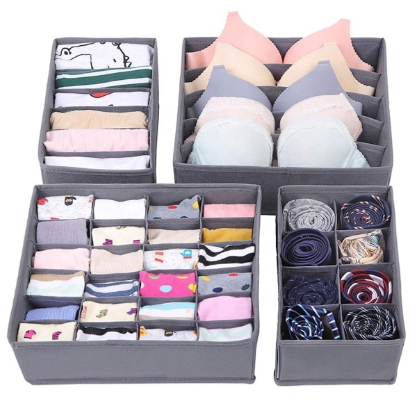 4st/ Set Klädlåda Organizers Garderob Organizer Vikbara lådavdelare för underkläder Strumpor BH slips
