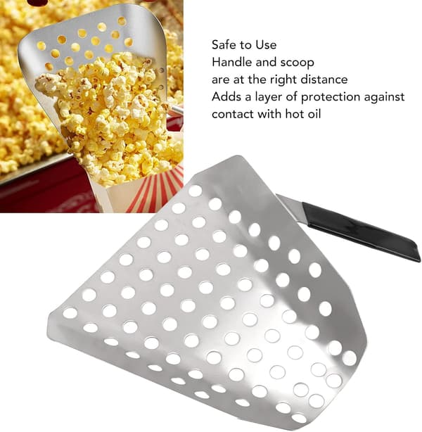 Popcornøse i aluminium med perforert sil og ergonomisk håndtak