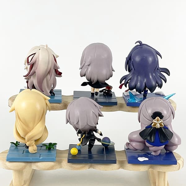 6 kpl Honkai Star Rail Chibi PVC-hahmoja 9 cm pelihahmojen esittelysetti