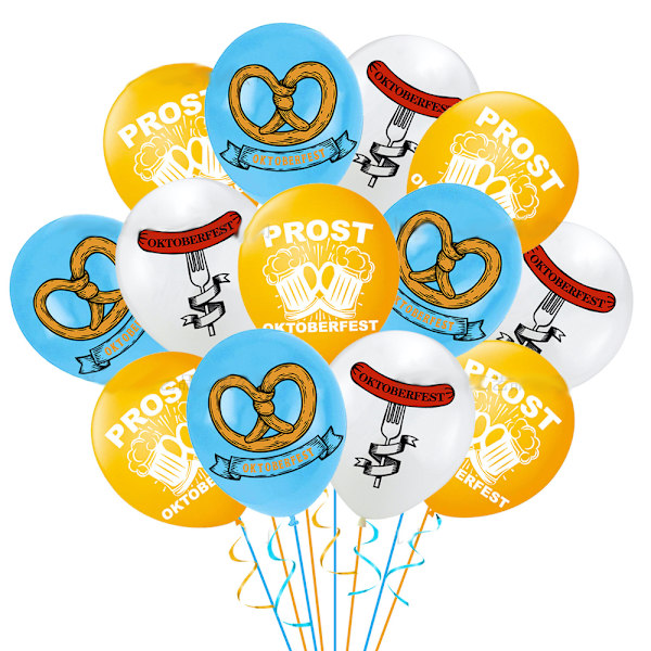 10Ps Prost Oktoberfest Latex Ballong Set Party Dekoration