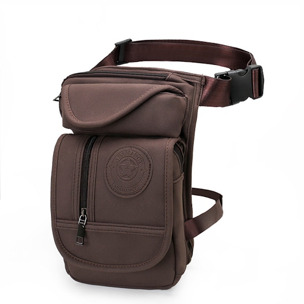 Matt läder benväska Drop midjeväska, lår Fanny Pack för resor utomhus