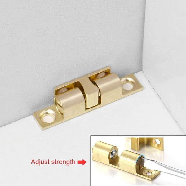 5-pack 50 mm kullås i massiv mässing, justerbara skåpsdörrlås
