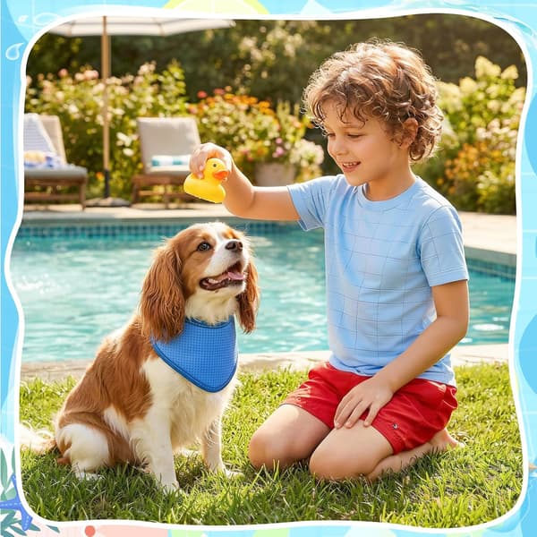 Kølende bandana til hunde, åndbart og justerbart is-halsbånd til varme sommerdage