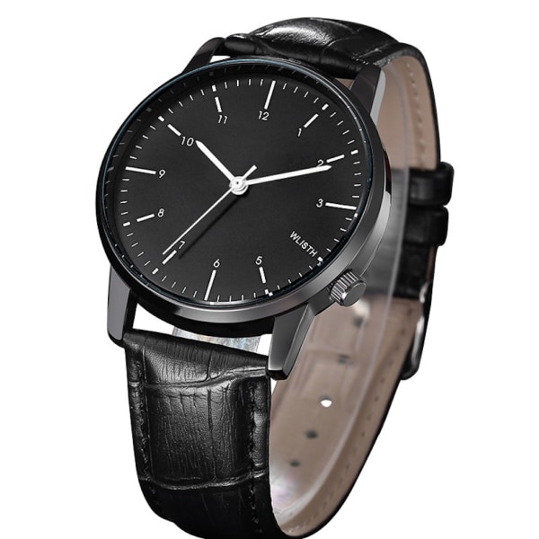 Casual Armbandsur för män watch med läderrem Svart Urtavla Watch