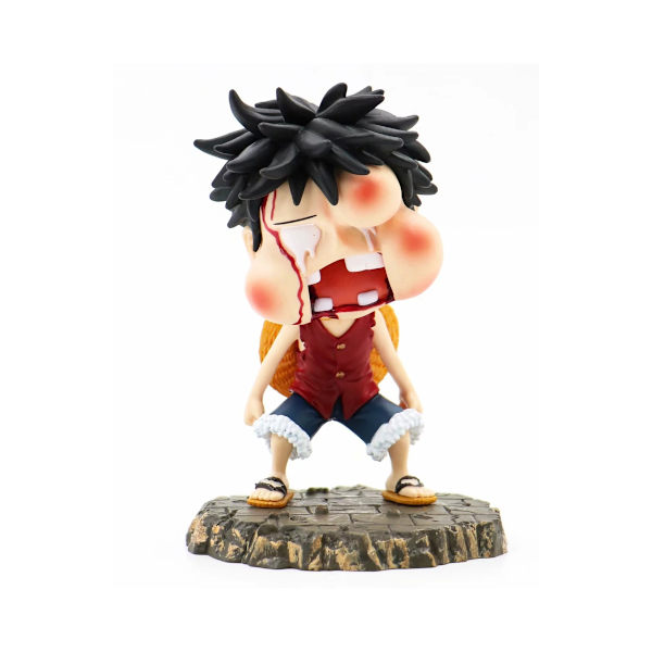 Luffy Puffy Face One Piece Boneco de Anime Modelo de Brinquedo 13 cm