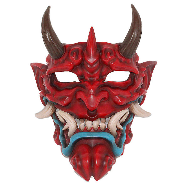Hannya Mask Red Resin Ghost Mask Cosplay Kostymrekvisita