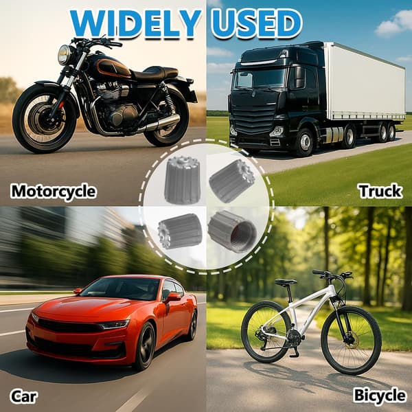 20 stk. grå dekkventilhetter med O-ring, støvhetter for biler og sykler