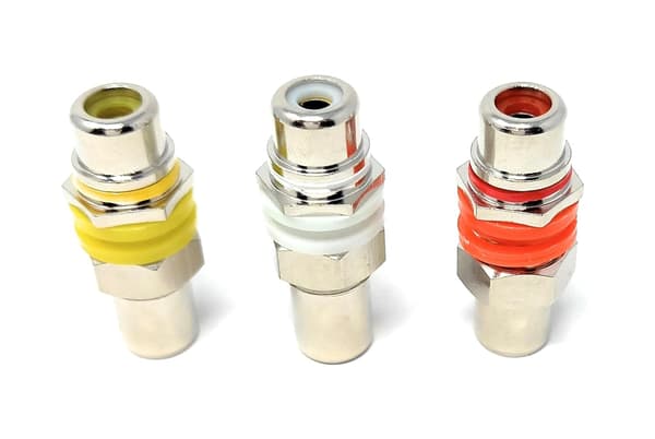 3-pak RCA hun-til-hun panelmonteret kobling lyd- og videokabeladapter