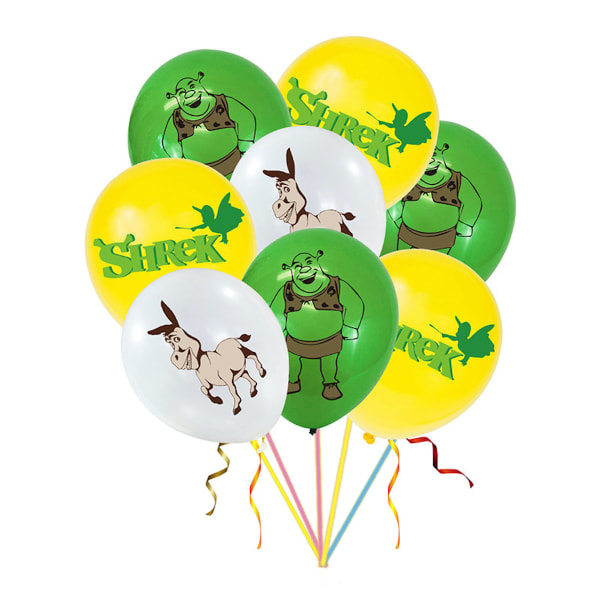 12st Donkey Shrek Ballong Set Latex Ballonger Party Dekoration Kit