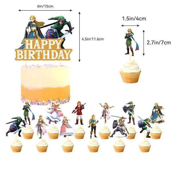 Legend of Zelda Grattis på födelsedagen Ballong Set Latex Ballonger Party Dekoration Kit