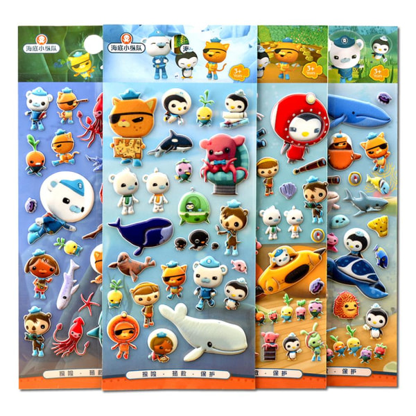 4 ark The Octonauts Puffy Stickers Creative Cartoon Waterproof Stickers for Kids