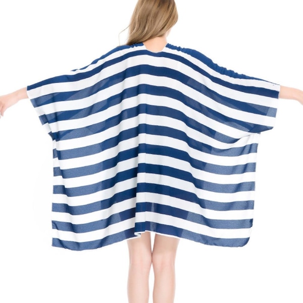 Chiffong Poncho Kaftan Sjal med Tofs Öppen Front Cardigant för Dam