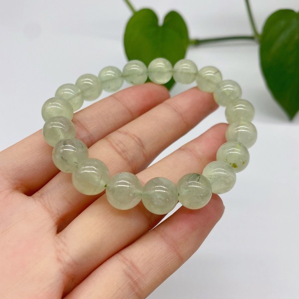Naturlig grön druvsten pärla armband Crystal Transparent Jade smycken