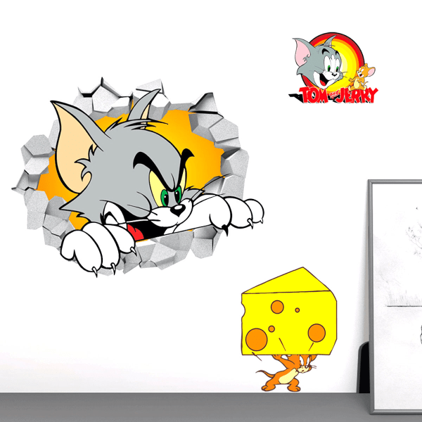 Tom Jerry Mouse Anime Wall Sticker Avtagbar tapet Hemdekoration