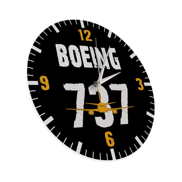 Boeing 737 väggklocka, 12 tums akryl flygplan pilot heminredning