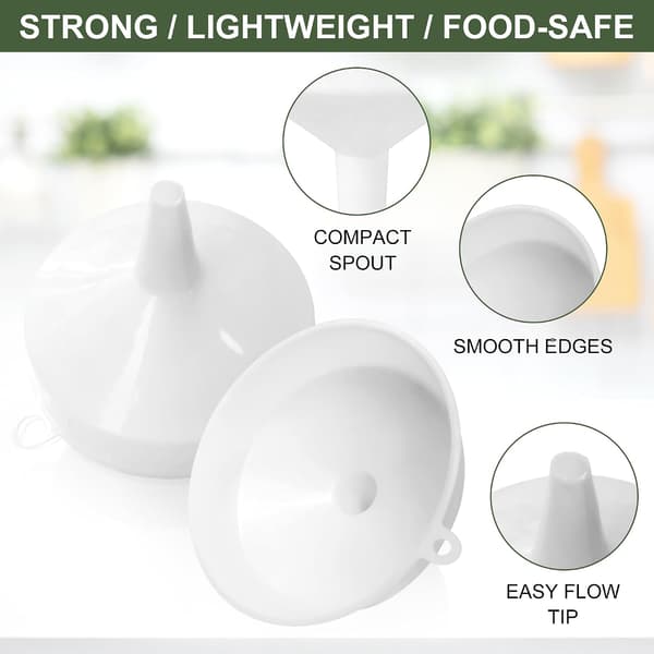 15-pakning plasttrakter 15 cm store hvite trakter med lang tut til bruk