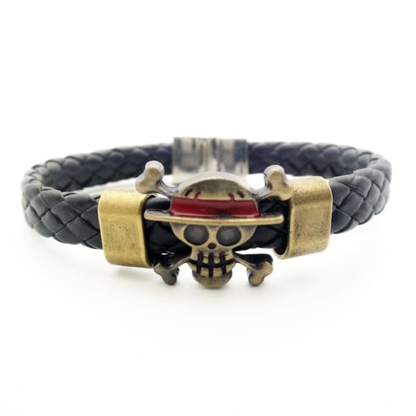 Ett stycke Luffy vävt armband legering läder armband metall spänne