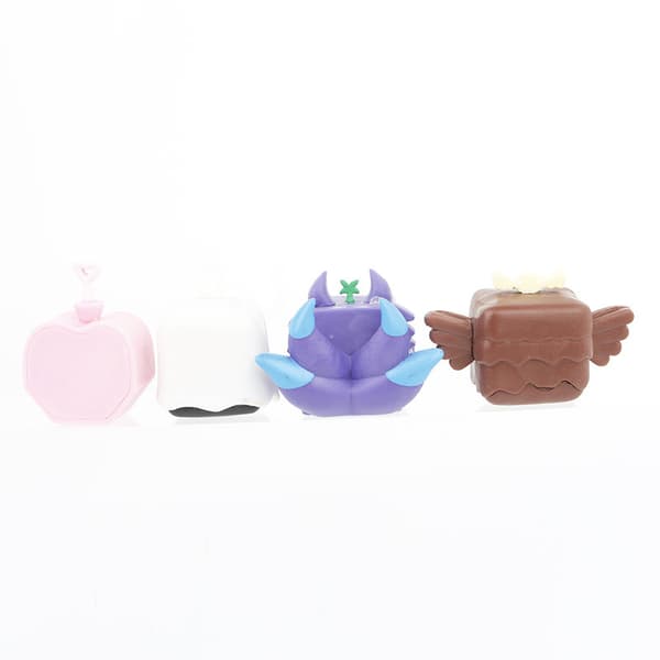 12 stk. Fantasy Frukt-terningfigurer 4 cm PVC mini samleobjekt skrivebordsdekor-sett