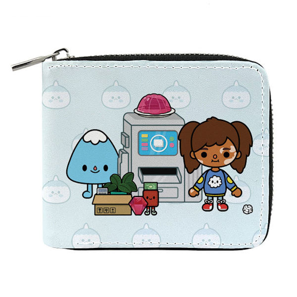 Toca Boy Anime plånbok Bifold kort plånbok plånbok med myntficka