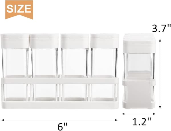 12-pack kryddburkar i plast med skjutlock och förvaringsställ