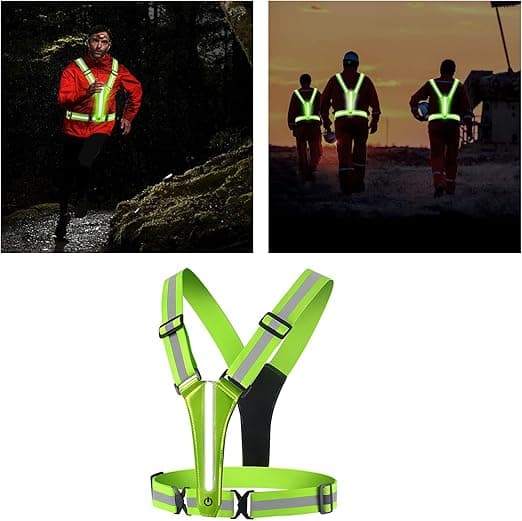 LED Refleksvest for Løping med USB Oppladbare Lys for Sikkerhet