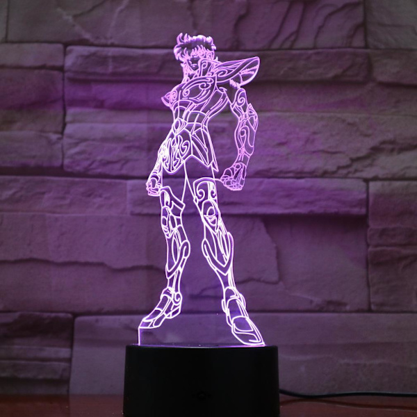 Grekisk mytologi Nattlampa Saint Seiya Led Färgglad 3D LED-bordslampa